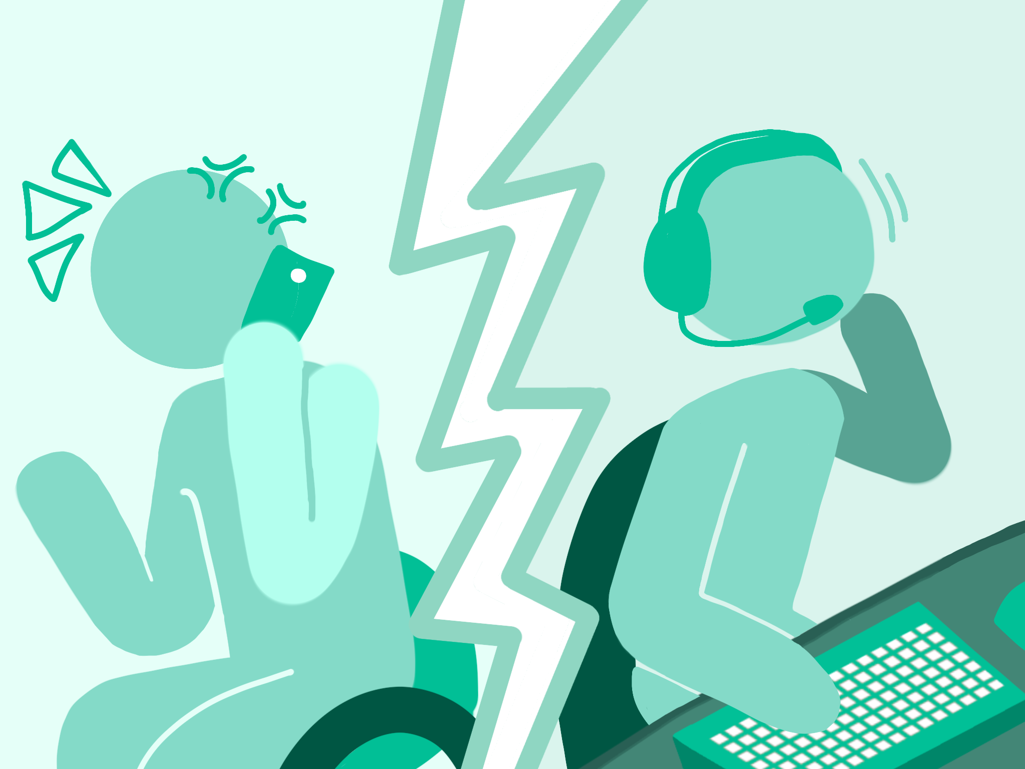 Ilustração representando a falta de comunicação entre usuário com deficiência e motorista