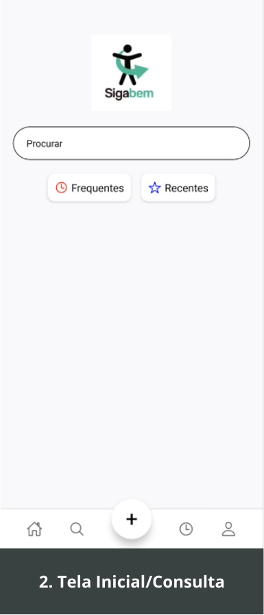 Tela 2 do Sigabem App: Tela inicial com consulta de linhas e paradas