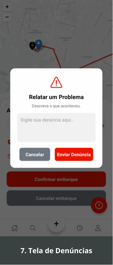 Tela 7 do Sigabem App: Tela de denúncia de falha no atendimento